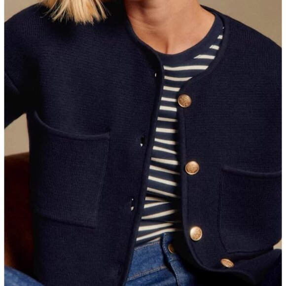Sezane Jules Cardigan Navy - Picture 3 of 6
